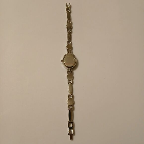 Vintage Cote d'Azur Silver Tone Mother of Pearl Dial Quartz Ladies Watch Sz. 7" - Picture 9 of 16